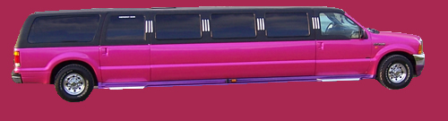 Pink Jeep 4x4 limousine hire