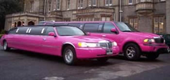 Pink Jeep 4x4 limousine hire